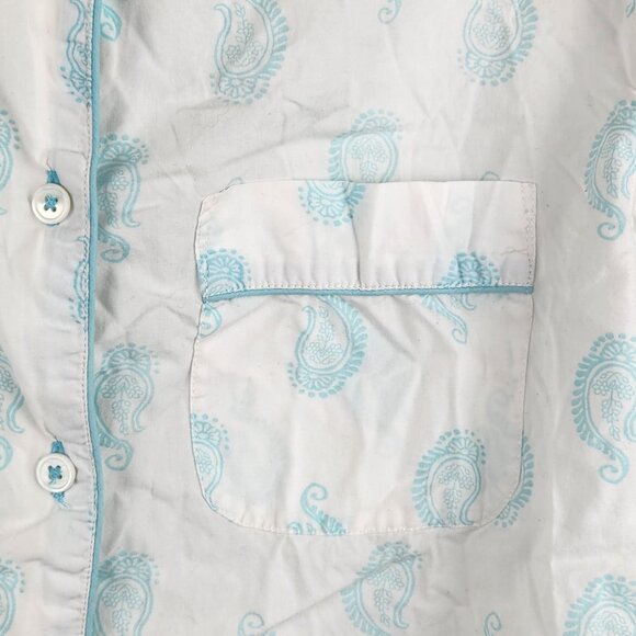 Three J NYC Boho Paisley Floral Cotton Button Up Pajama Top sz M - Picture 3 of 7